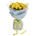 Букет из 21 желтой эквадор розы
